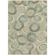 10' X 14' Artichoke Green Ivory And Copper Geometric Washable Indoor Outdoor Area Rug