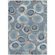 10' X 14' Denim Blue Ivory And Taupe Geometric Washable Indoor Outdoor Area Rug
