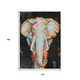 10' X 14' Black Ivory Orange And Red Elephant Washable Indoor Outdoor Area Rug