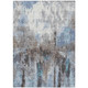 10' X 14' Blue Ivory And Beige Abstract Washable Indoor Outdoor Area Rug