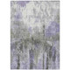 5' X 8' Lavender Ivory And Gray Abstract Washable Indoor Outdoor Area Rug