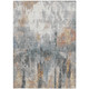 10' X 14' Rust Ivory And Gray Abstract Washable Indoor Outdoor Area Rug