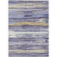 8' X 10' Lavender Ivory And Gold Striped Washable Indoor Outdoor Area Rug
