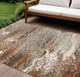 8' X 10' Beige Ivory And Black Abstract Washable Indoor Outdoor Area Rug