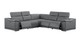 Battleship Gray Leather Power Reclining L Shaped Five Piece Corner Sectional