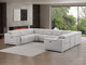 Ash Gray Leather Modular U Shaped Eight Piece Corner Sectional