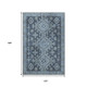 10' X 14' Blue And Sky Blue Diamond Distressed Washable Area Rug With UV Protection