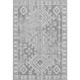 5' X 8' Ash Gray And Ivory Diamond Distressed Washable Area Rug With UV Protection