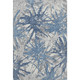 8' X 10' Blue Ivory And Gray Abstract Washable Area Rug With UV Protection