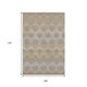 9' X 12' Brown Ivory And Sky Blue Abstract Distressed Washable Area Rug With UV Protection