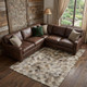 9' X 12' Gray Ivory And Beige Patchwork Washable Area Rug With UV Protection