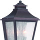 Black And Clear Two Light Transparent Dimmable Outdoor Hanging Lights With Antiqued Brass Shades