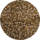 8' Brown Beige And Coffee Geometric Washable Round Rug With UV Protection