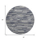 8' Gray Charcoal And Ivory Abstract Washable Round Rug With UV Protection
