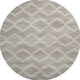 8' Tan Ivory And Beige Tribal Washable Round Rug With UV Protection