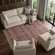 9' X 12' Burnt Sienna And Ivory Tribal Washable Area Rug With UV Protection