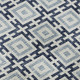 5' X 8' Navy Blue And Ivory Geometric Washable Area Rug With UV Protection
