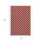 8' X 10' Red And Ivory Geometric Washable Area Rug With UV Protection