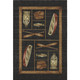 5' X 8' Midnight Brown And Rust Nautical Washable Area Rug With UV Protection