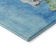 8' Pacific Blue Emerald And Beige Nautical Washable Round Rug With UV Protection