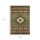 5' X 8' Green Beige And Brown Geometric Washable Area Rug With UV Protection
