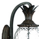 22" Black And Clear Metal and Glass Vanity Flush Mounted Sconce