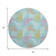 8' Aqua Orange And Pink Geometric Washable Round Rug With UV Protection