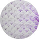 8' Purple Ivory And Gray Geometric Washable Round Rug With UV Protection