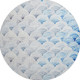 8' Blue Ivory And Gray Geometric Washable Round Rug With UV Protection