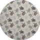 8' Sand Ivory And Gray Geometric Washable Round Rug With UV Protection