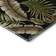 8' Midnight Green And Brown Geometric Washable Round Rug With UV Protection