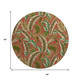 8' Cinnamon Green And Brown Geometric Washable Round Rug With UV Protection