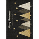 9' X 12' Black Gold And Ivory Christmas Tree Washable Area Rug With UV Protection