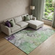 10' X 14' Green And Gray Abstract Washable Area Rug With UV Protection