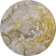 8' Taupe And Gray Abstract Washable Round Rug With UV Protection