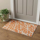 3' X 5' Orange And Ivory Abstract Washable Area Rug With UV Protection