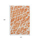 10' X 14' Orange And Ivory Abstract Washable Area Rug With UV Protection