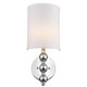 Silver Chrome Wall Light with Linen Fabric Shade