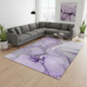9' X 12' Purple Gray And Ivory Abstract Washable Area Rug With UV Protection