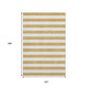 10' X 14' Gold And Ivory Striped Washable Area Rug With UV Protection