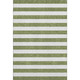 9' X 12' Olive Green And Ivory Striped Washable Area Rug With UV Protection