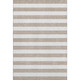 9' X 12' Taupe And Ivory Striped Washable Area Rug With UV Protection