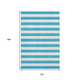 10' X 14' Teal And Ivory Striped Washable Area Rug With UV Protection