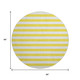 8' Yellow And Ivory Striped Washable Round Rug With UV Protection