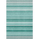 10' X 14' Aqua And Ivory Striped Washable Area Rug With UV Protection