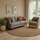 8' Chocolate And Copper Striped Washable Round Rug With UV Protection