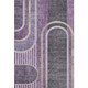 5' X 8' Purple And Khaki Geometric Washable Area Rug With UV Protection