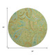 8' Fern Green And Blue Paisley Washable Round Rug With UV Protection