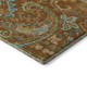 3' X 5' Rust Blue And Green Paisley Washable Area Rug With UV Protection