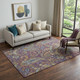 5' X 8' Purple Green And Blue Paisley Washable Area Rug With UV Protection